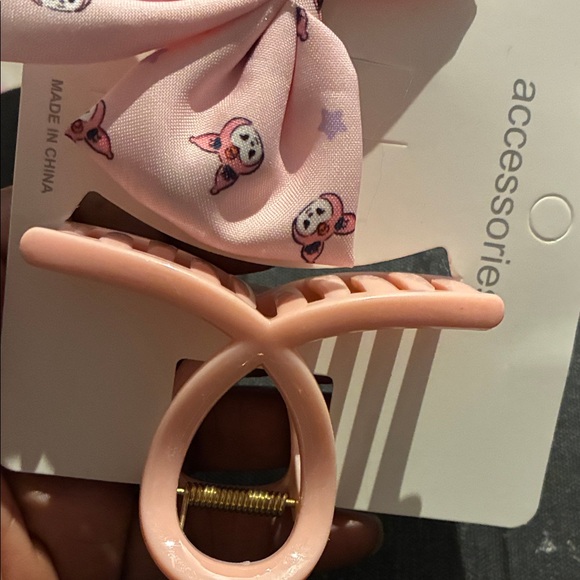 Charming Pink Hair Bow and Clip Set for Kids - Picture 3 of 4